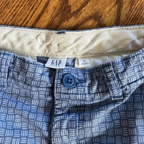 GAP Boys Blue Checkered Flat Front Shorts Size 12 - Picture 4 of 4